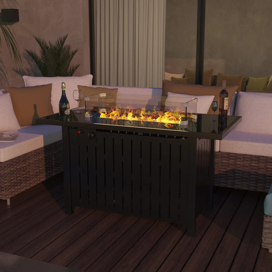 Naga Bahna Gas Fire Pit Table 50000 BTU Outdoor Centerpiece