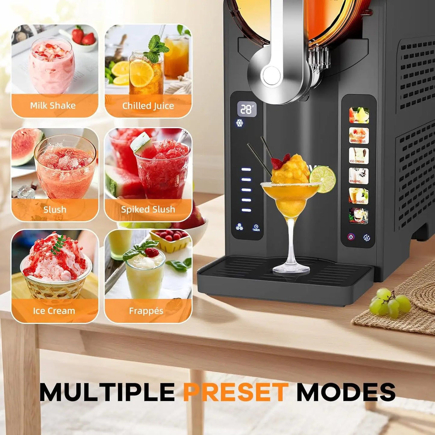 Acekool Slushie Machine For Home No Ice Needed With Display