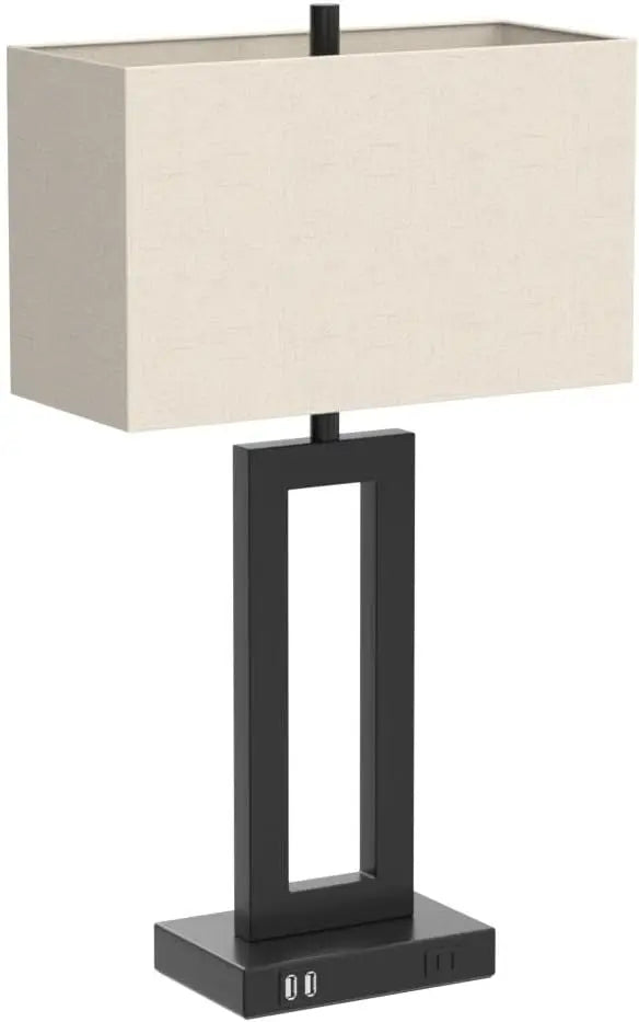 Two Pack Touch Lamps With USB Ports Dimmable Nightstand Lamp