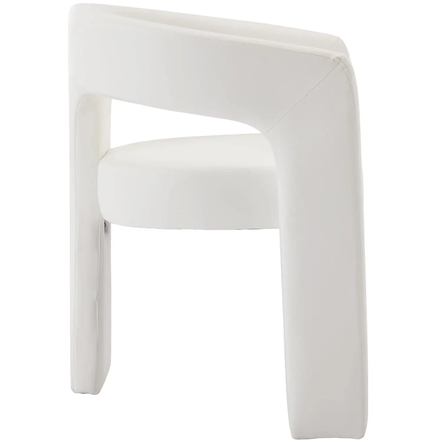 Barrel Dining Chair Upholstered Faux Leather Armchair For Living Room
