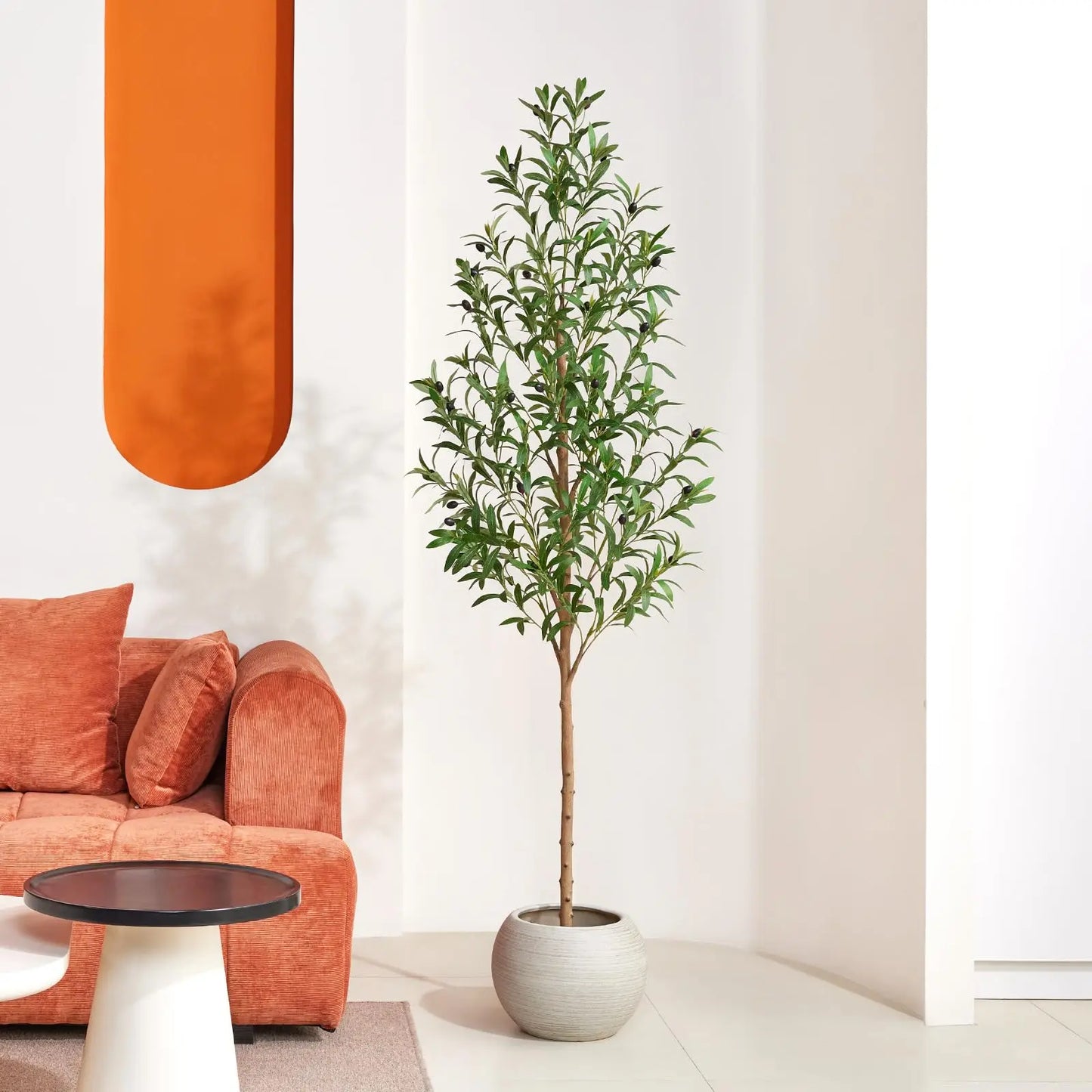 Indoor Artificial Olive Tree With Real Wood Trunk For Home Decor