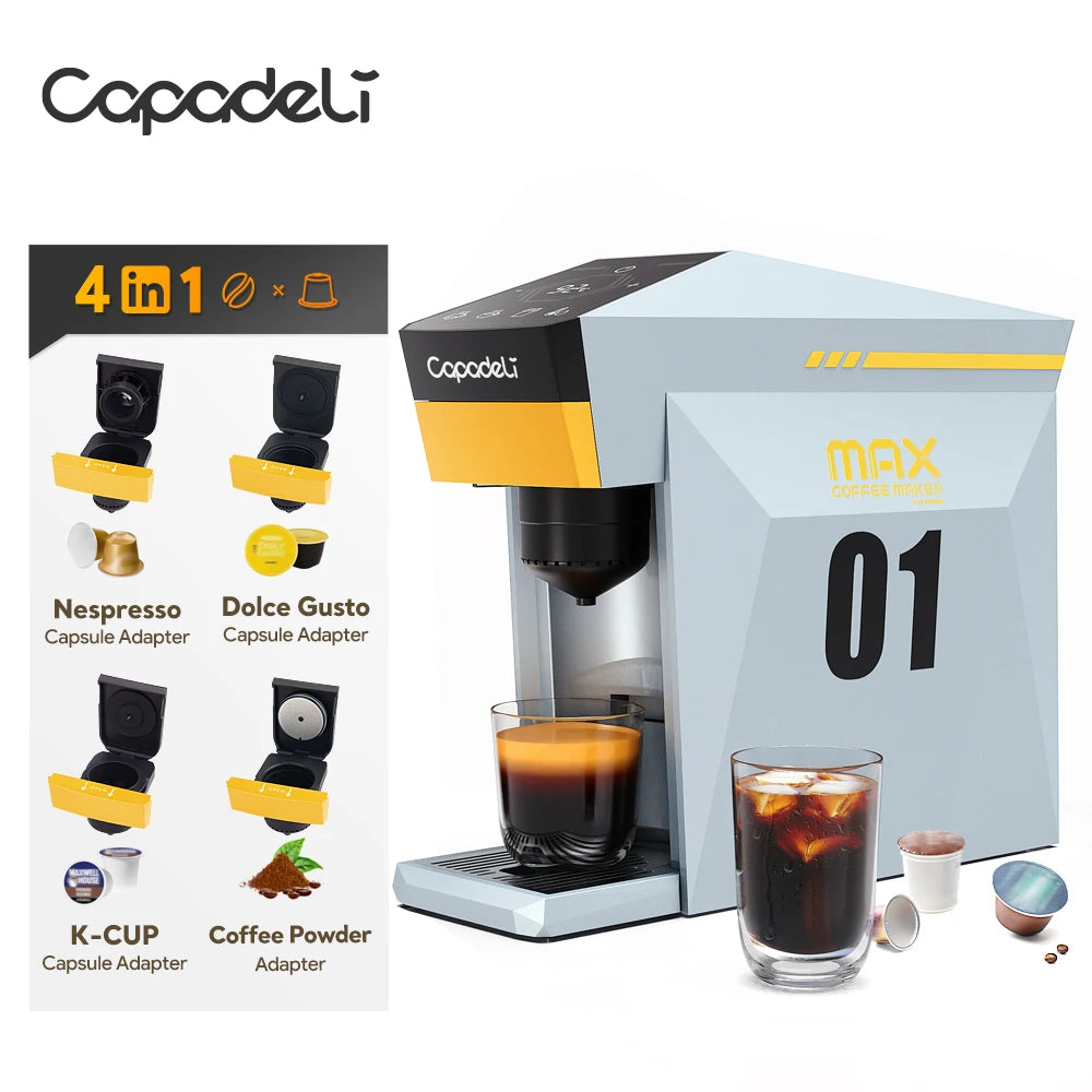 Capadeli 4in1 Espresso Machine for K Cup Pods NES Capsules