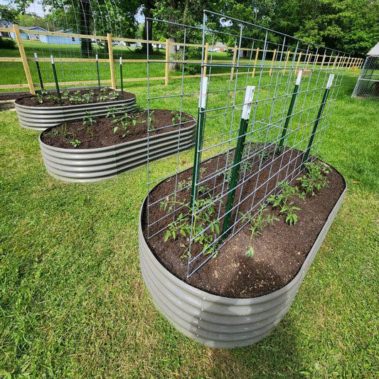 Tramull Galvanized Raised Garden Planter Box for Vegetables and Herbs