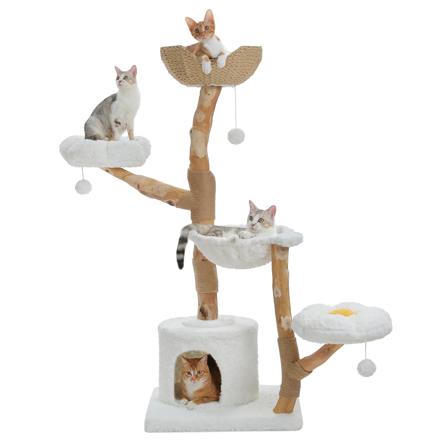 PAWZ Road Cat Tree Tower With Sisal Scratching Post Basket Bed