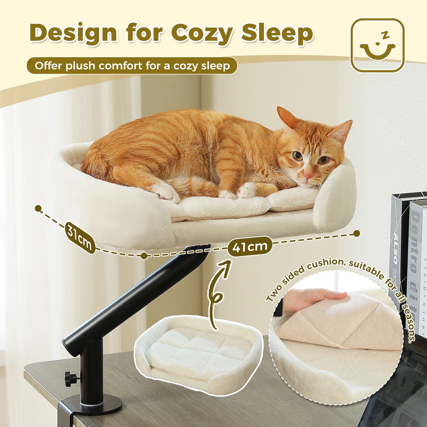 PAWZ Road Cat Desk Bed 360 Rotatable Stand for Indoor Cats
