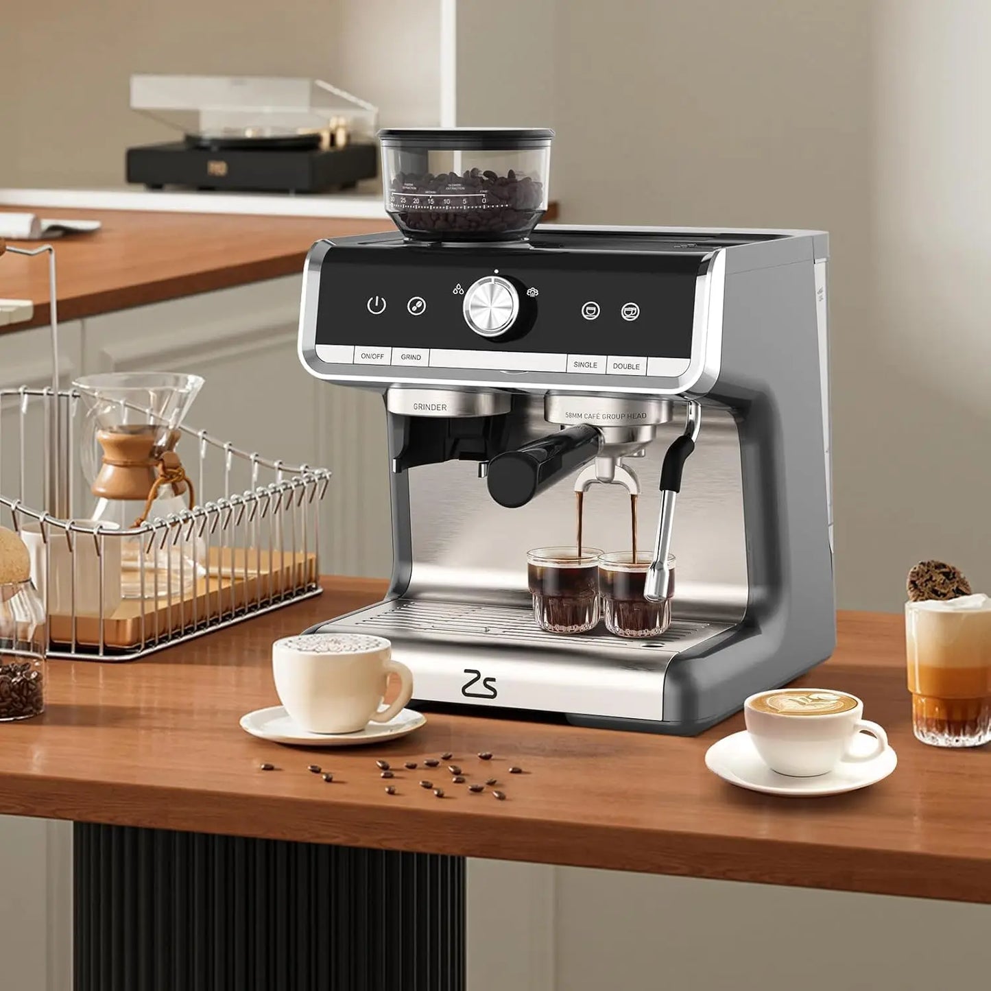 Acekool 20 Bar Espresso Machine With Grinder For Home Use
