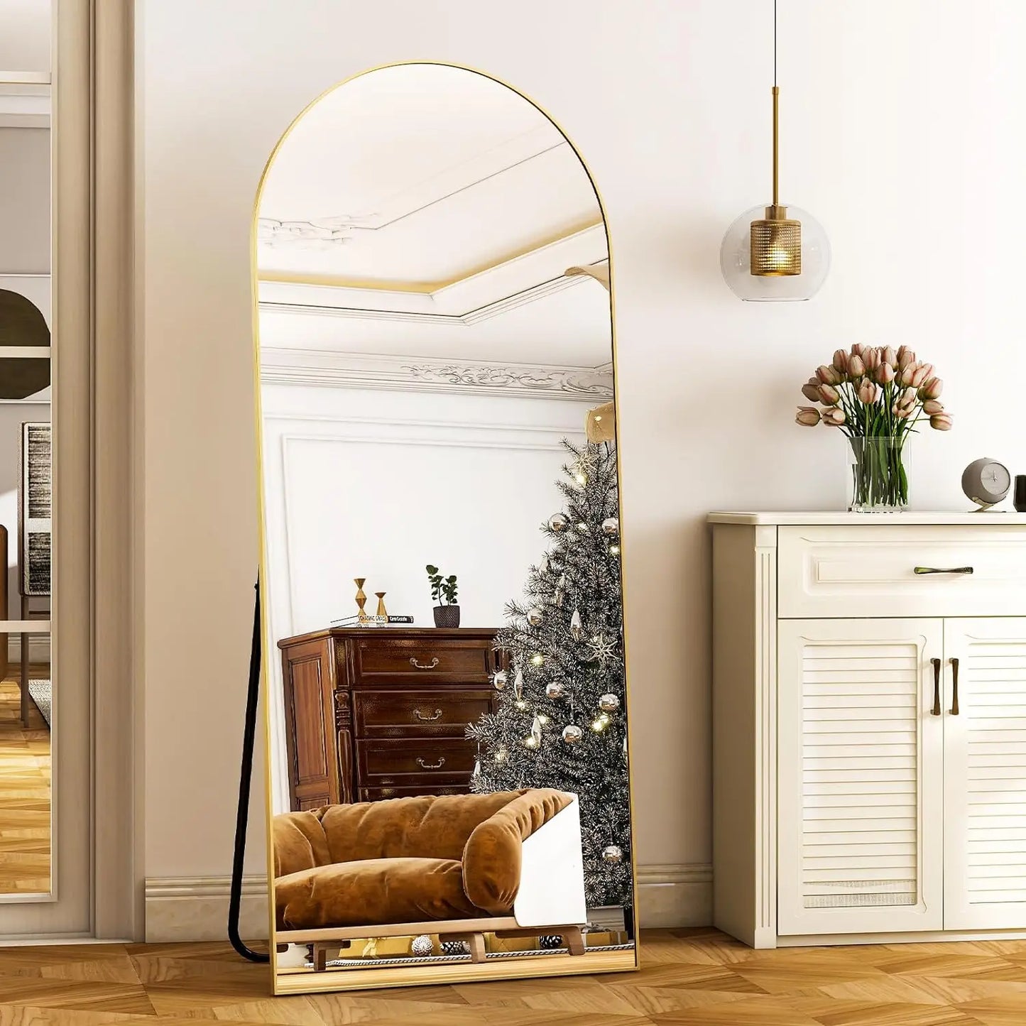 HARRITPURE Aluminum Frame Floor Mirror Modern Minimalist Living Room