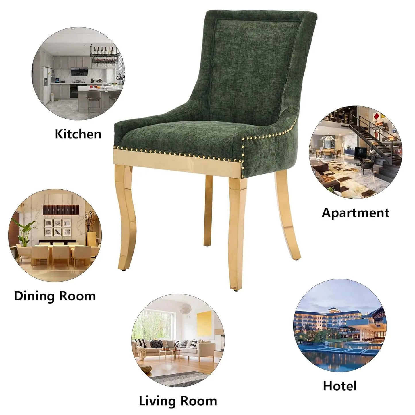 Upholstered Dining Chairs Set Of 2 Nailhead Trim Padded