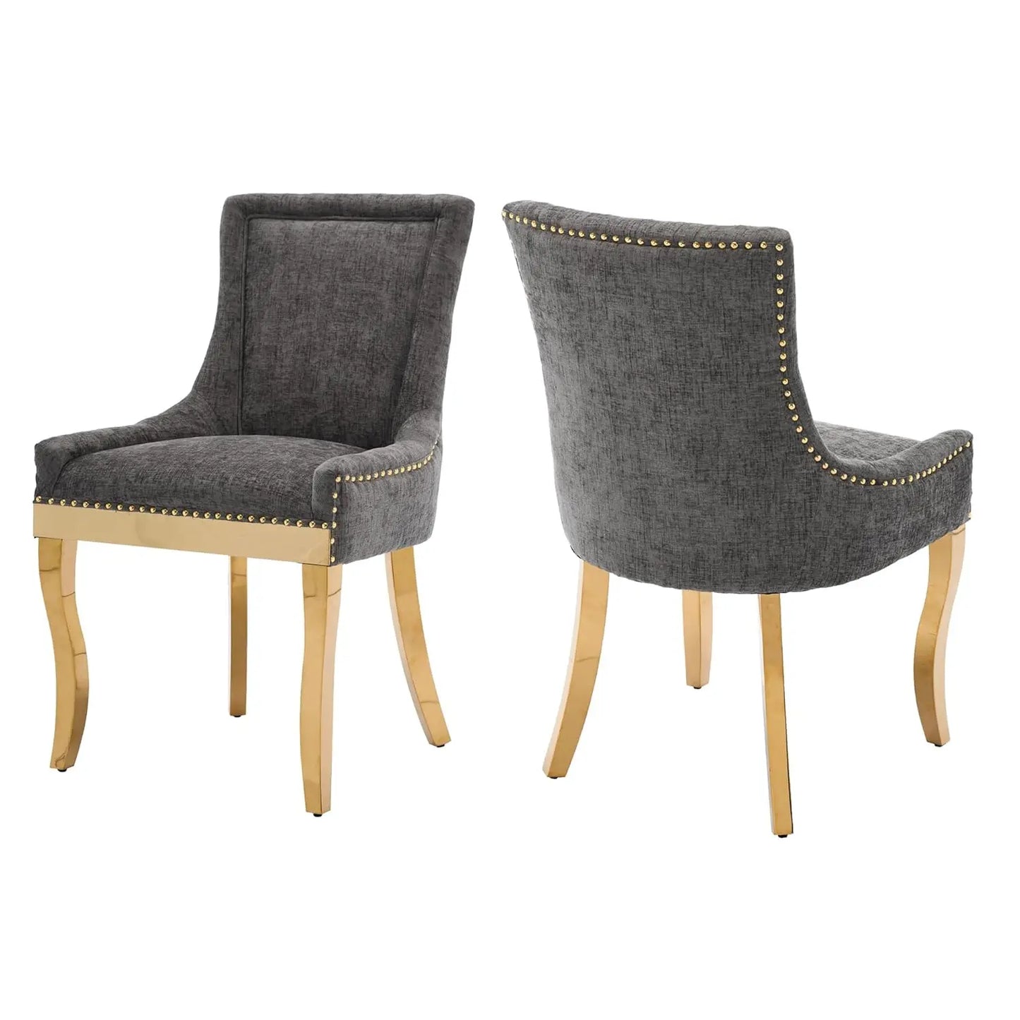 Upholstered Dining Chairs Set Of 2 Nailhead Trim Padded