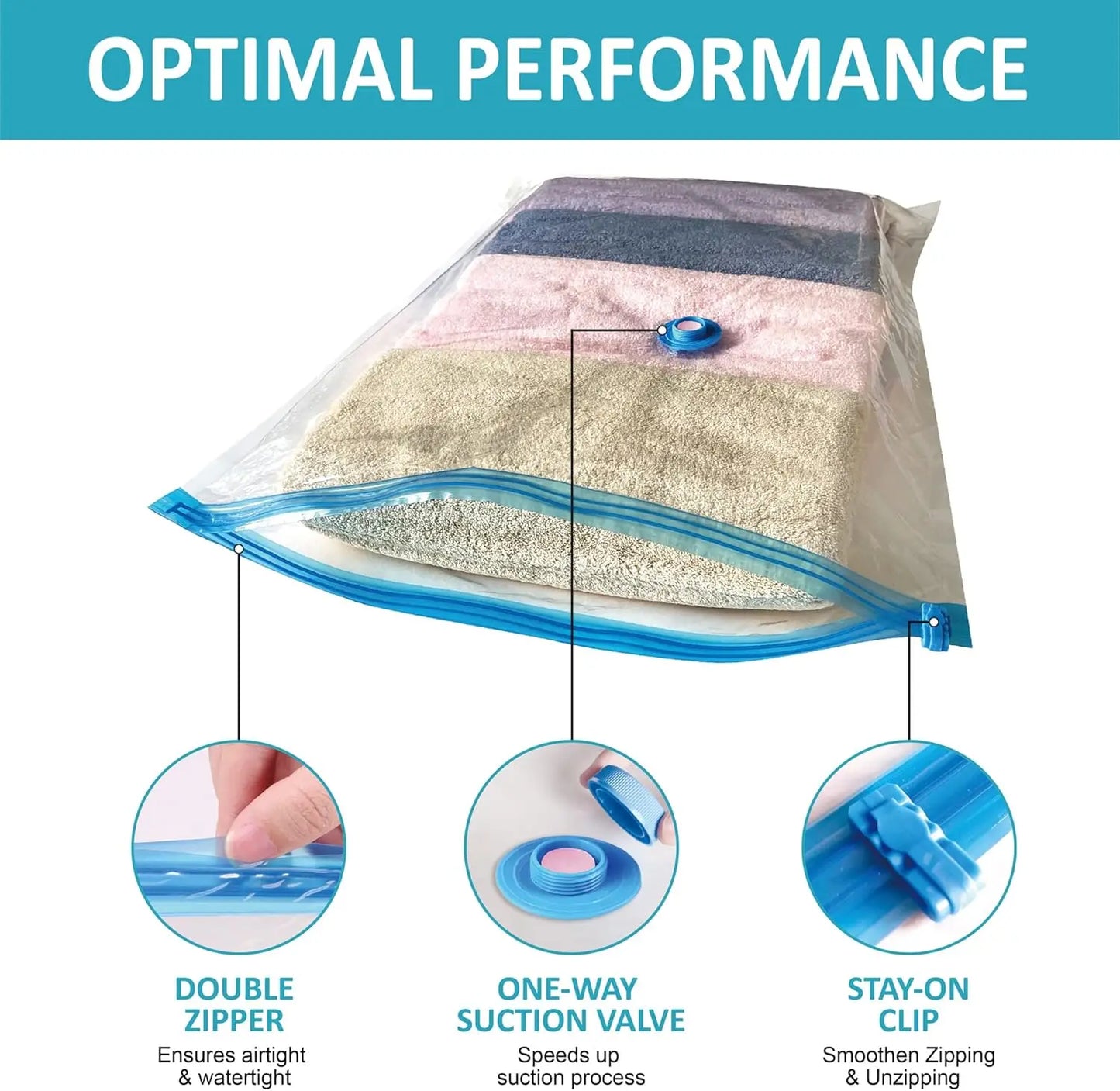 Jumbo Vacuum Storage Bags Space Saver For Clothes Bedding Travel