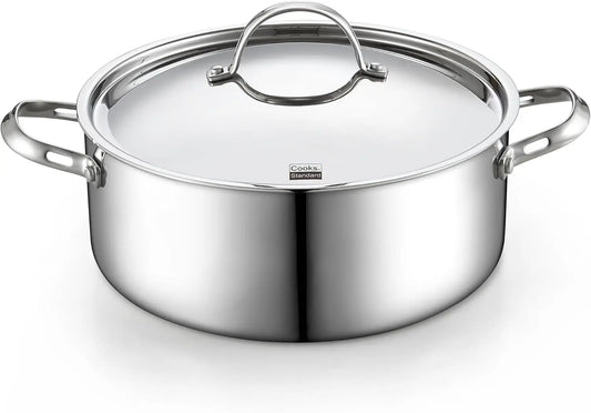 Stainless Steel Stockpot With Lid Tri Ply Clad Induction Compatible