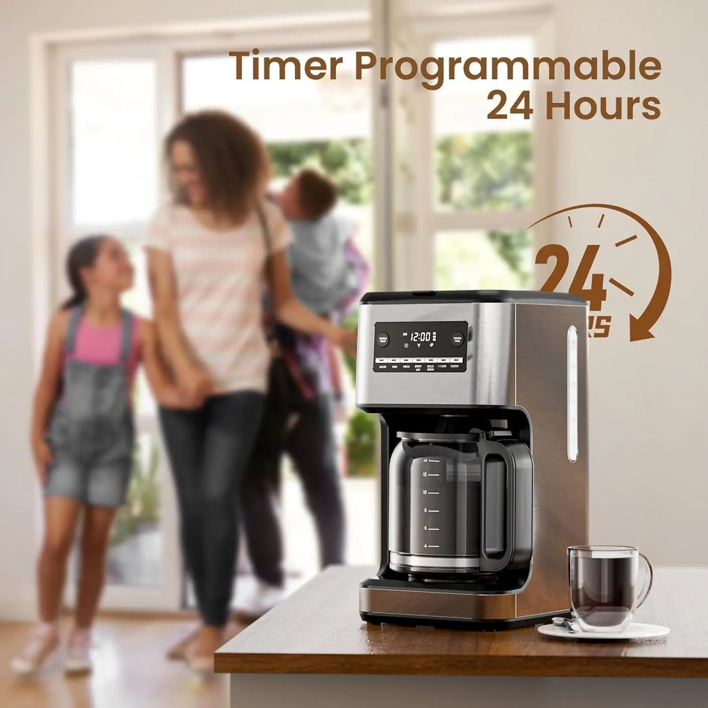 XMSJ Programmable Coffee Maker Auto Shut Off Keep Warm