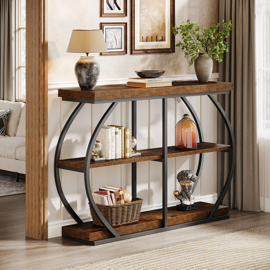 Tribesigns Industrial 3-Tier Console Table With Arched Frame