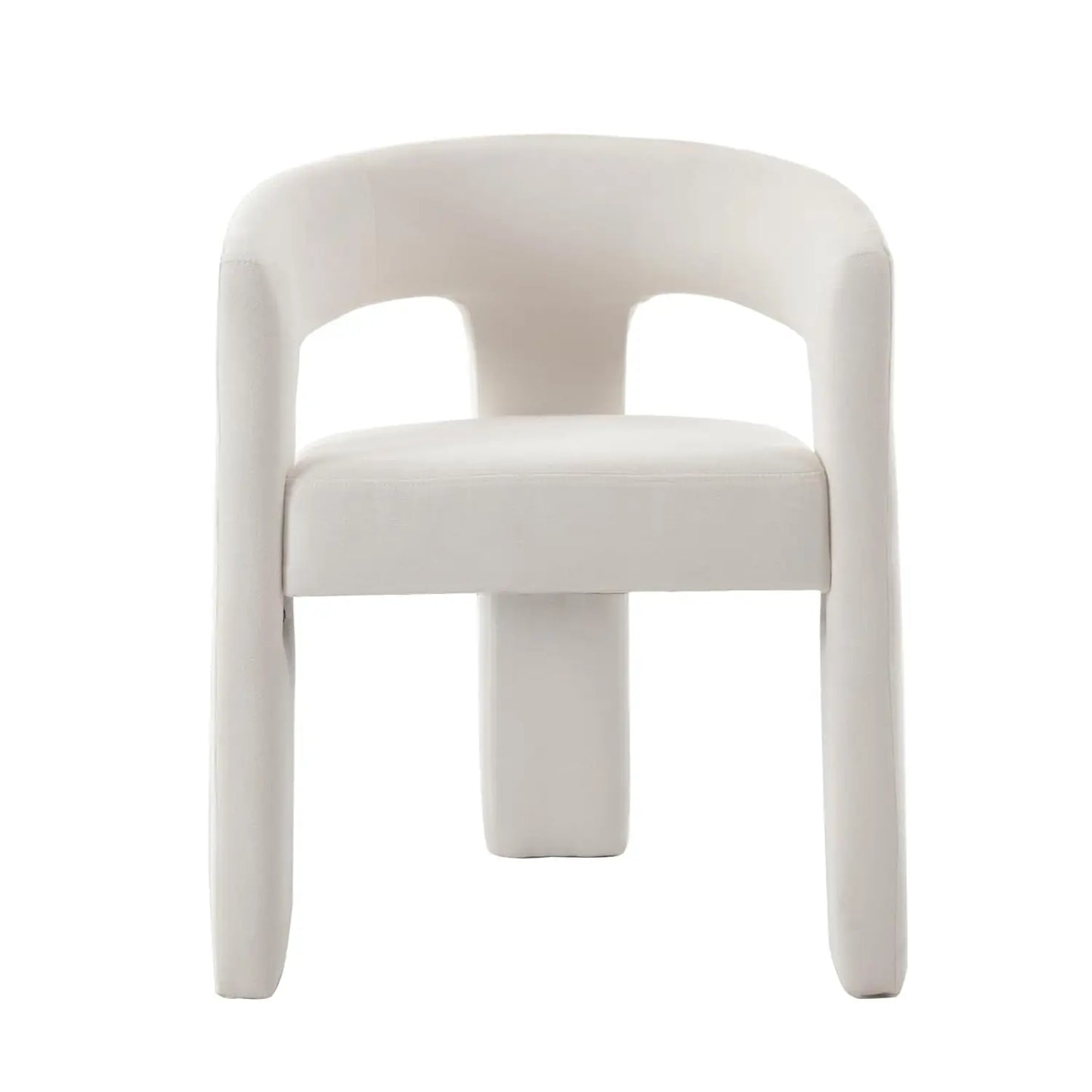 Barrel Dining Chair Upholstered Faux Leather Armchair For Living Room