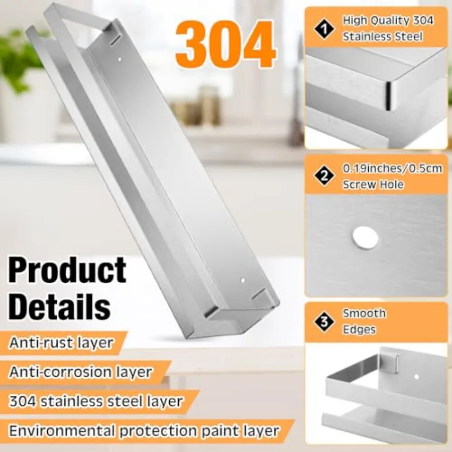 4 Piece Bathroom Shower Shelf Set Wall Mounted Caddy Organizer
