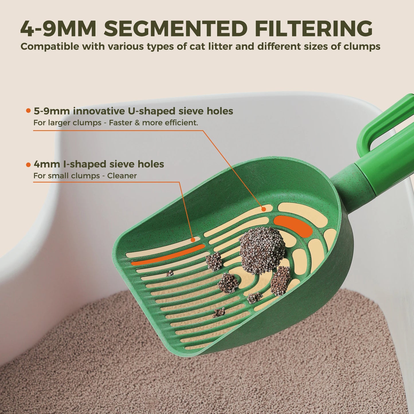 Cactus Cat Litter Scooper With Holder Wheat Straw Plastic Shovels