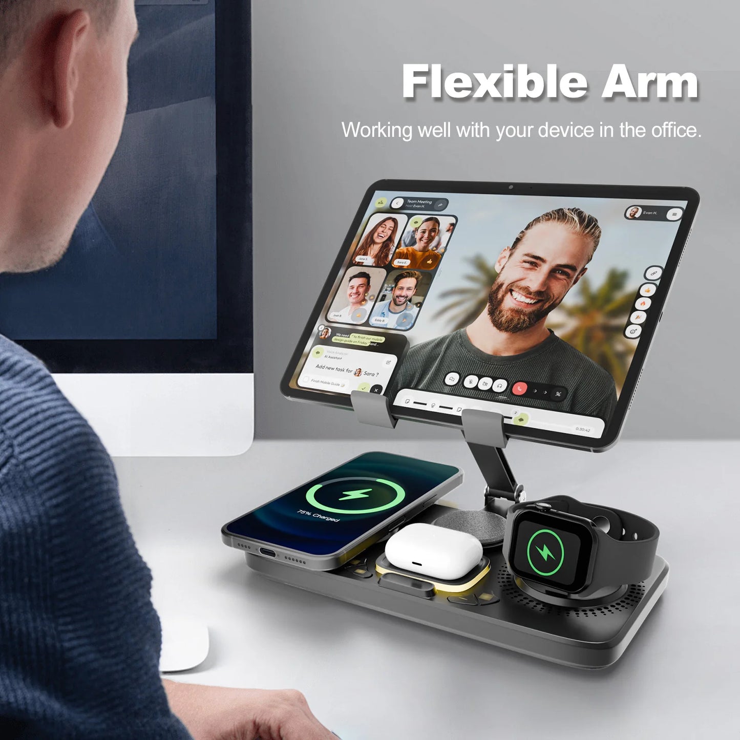 7-in-1 Wireless Charger Station For iPhone iPad AirPods Apple Watch