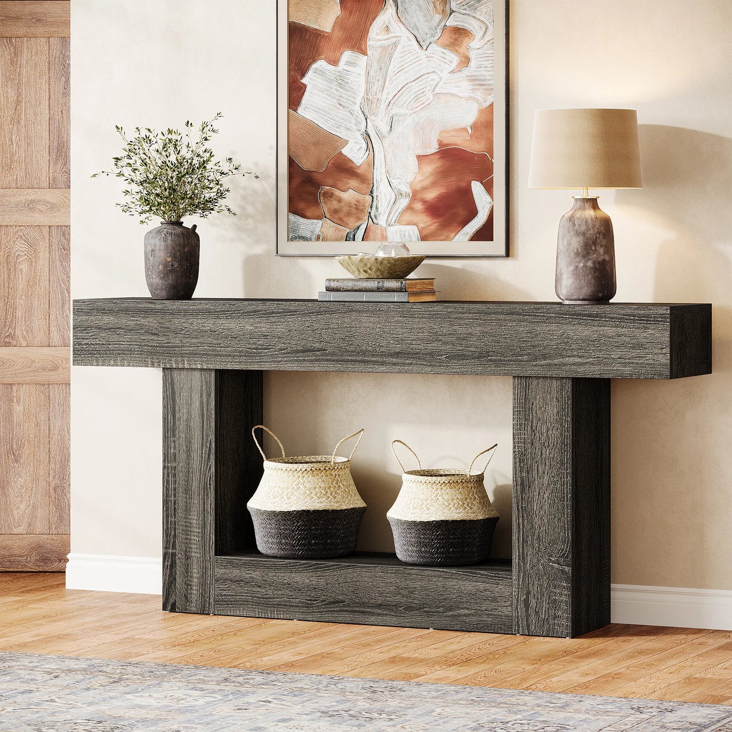 Tribesigns Farmhouse Console Table Two Tier Entryway