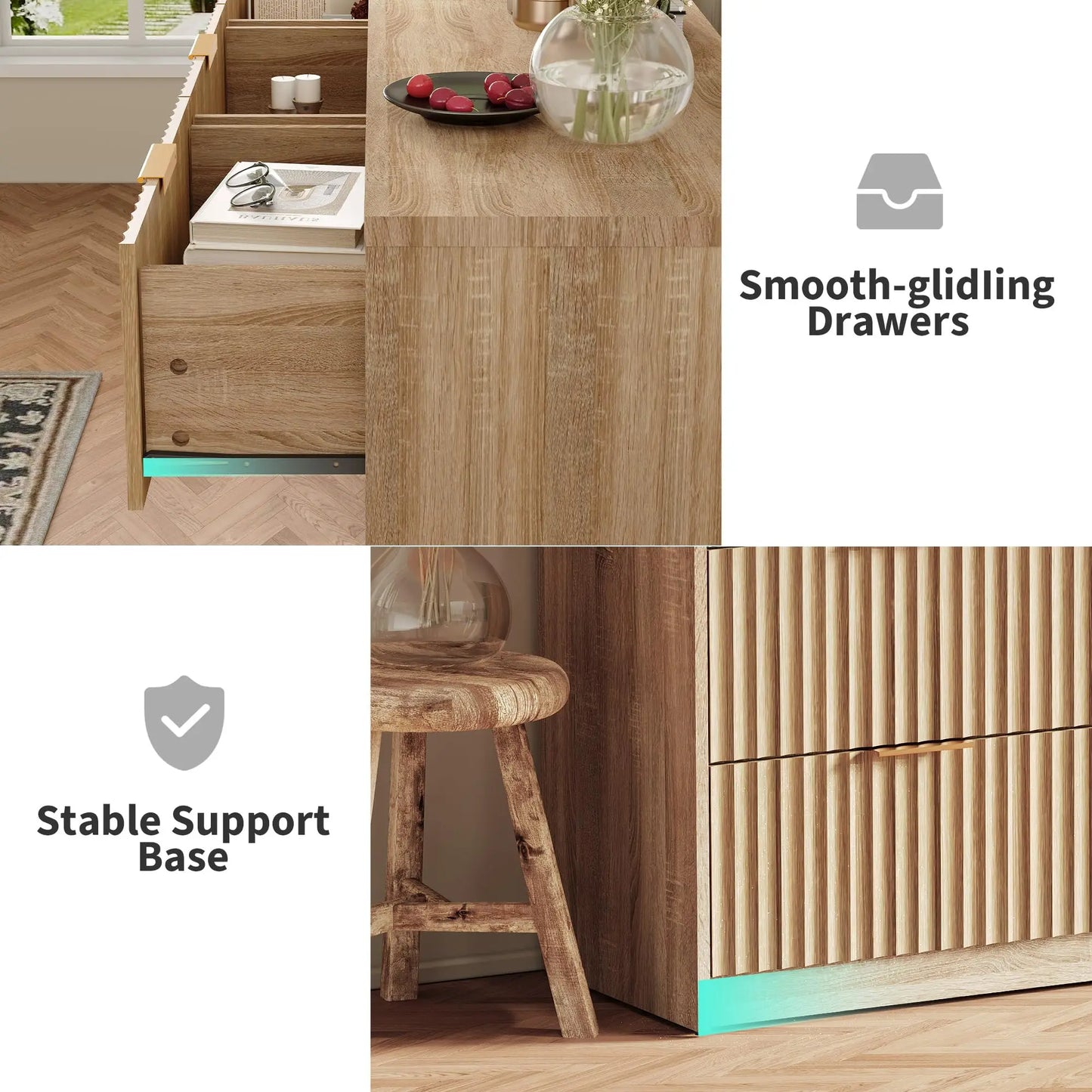 HiMISS 9 Drawer Dresser Chest of Drawers Modern Bedroom Storage