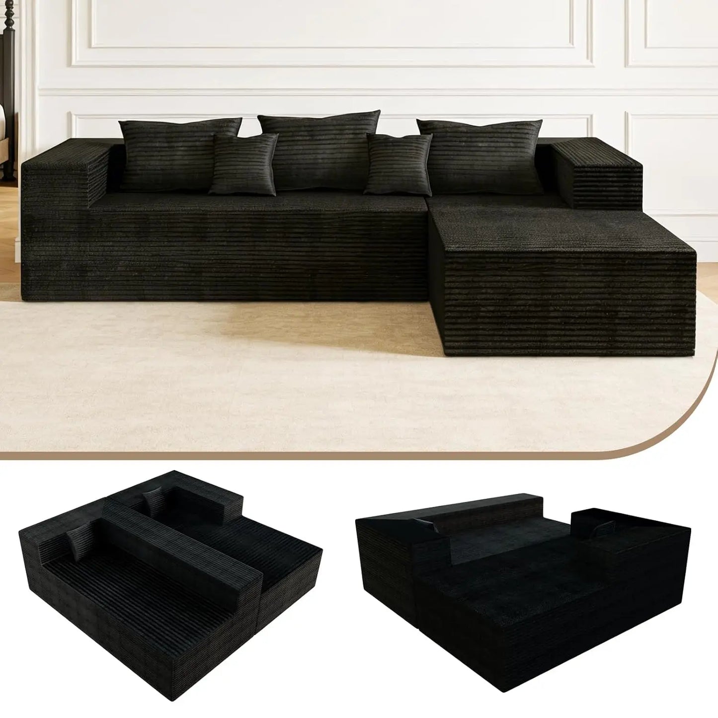 Cloud Couch L Shaped Sectional Sofa Memory Foam Modular Upholstered