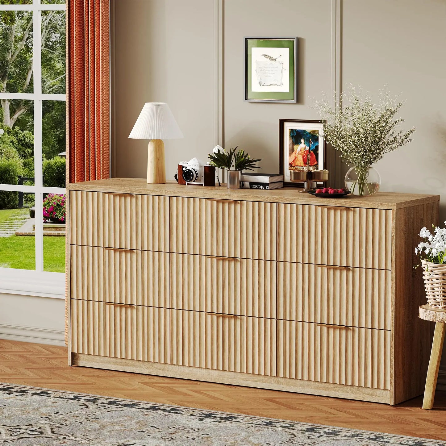 HiMISS 9 Drawer Dresser Chest of Drawers Modern Bedroom Storage