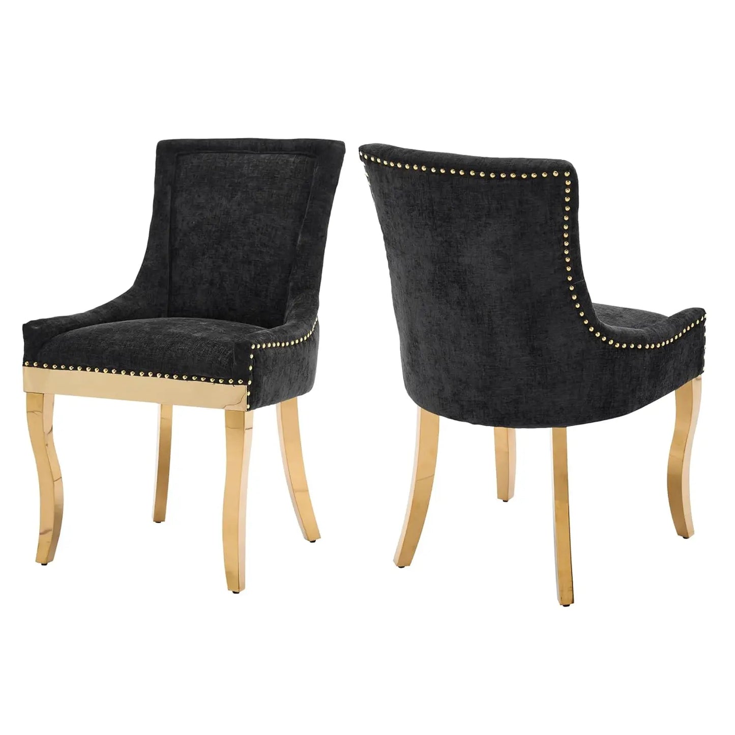 Upholstered Dining Chairs Set Of 2 Nailhead Trim Padded