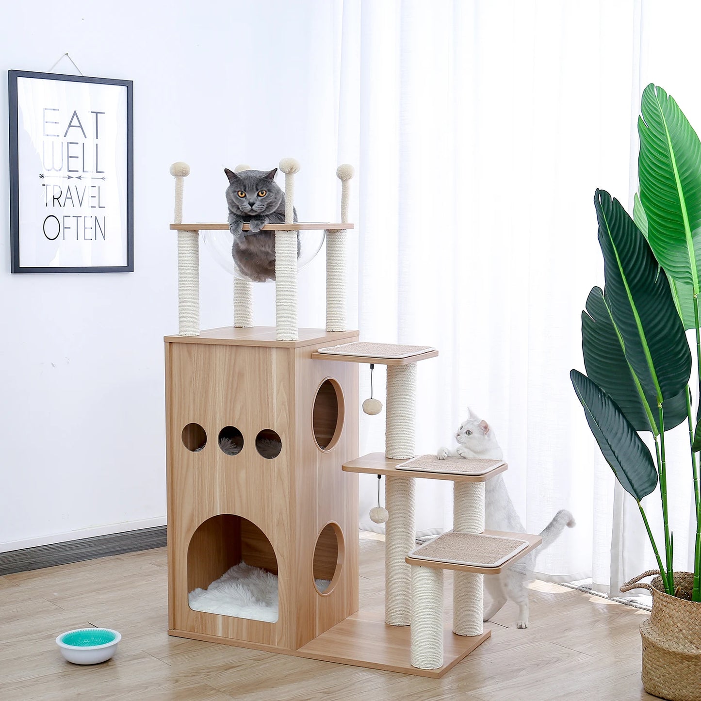 PAWZ Road Multi Level Cat Tree Indoor Wood Cat Tower