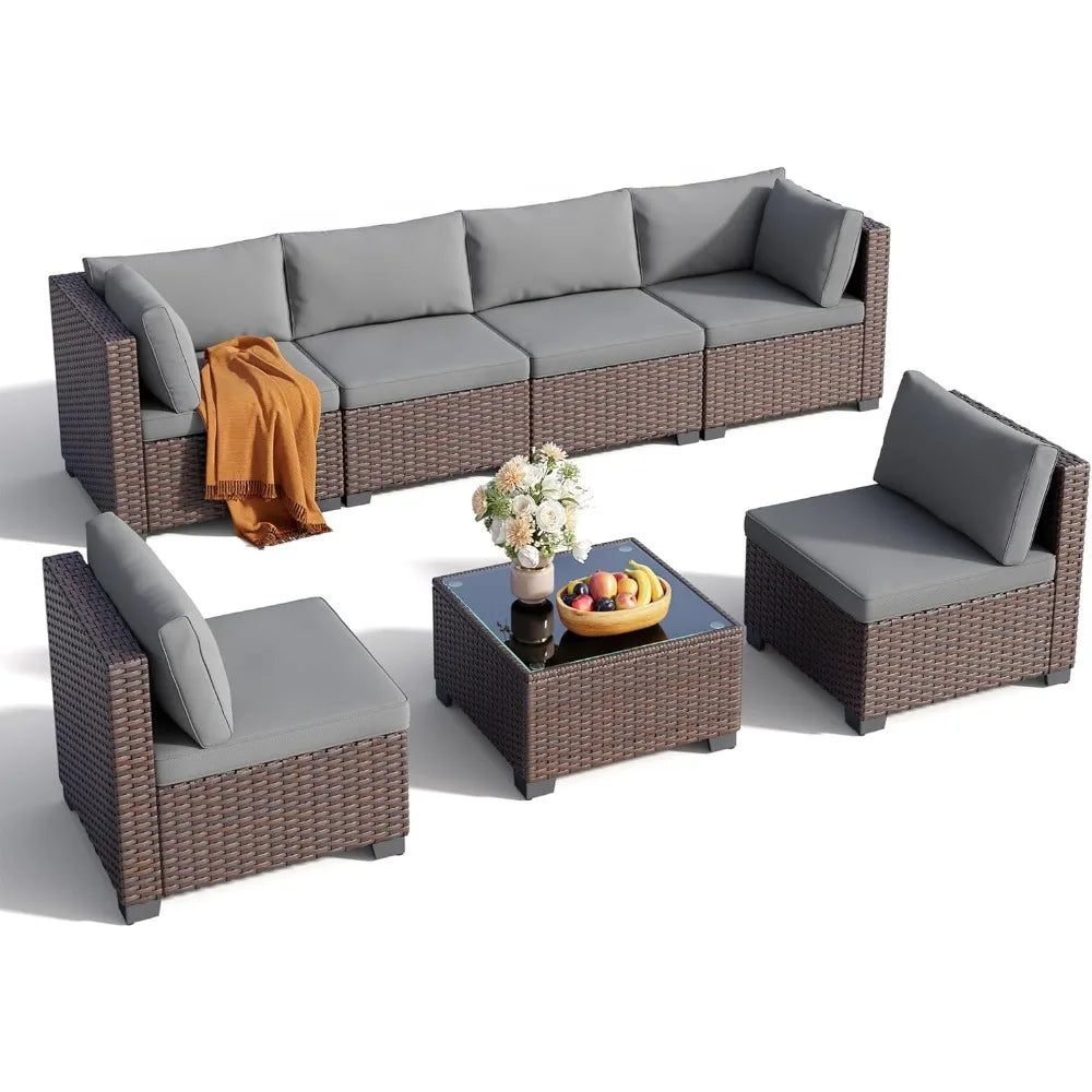Outdoor Patio Furniture Set Rattan Wicker With Cushions