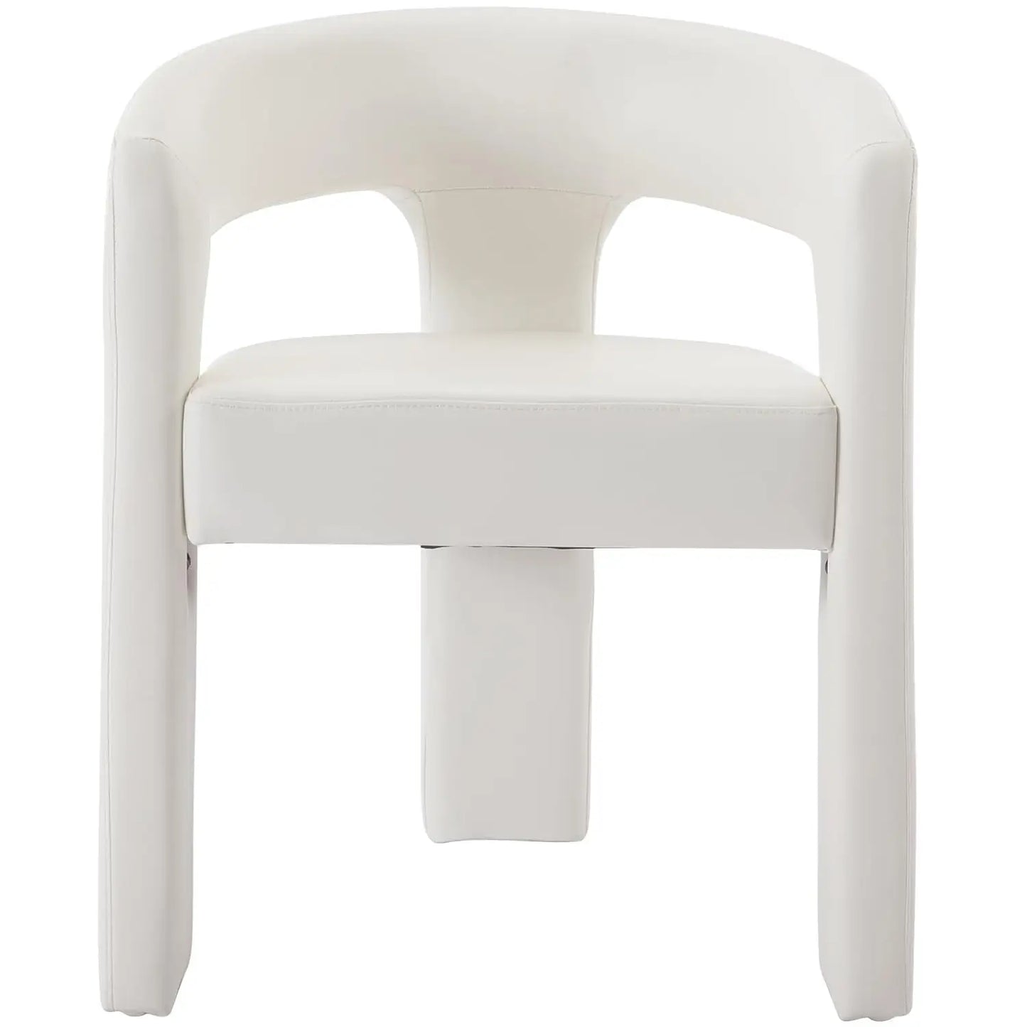 Barrel Dining Chair Upholstered Faux Leather Armchair For Living Room
