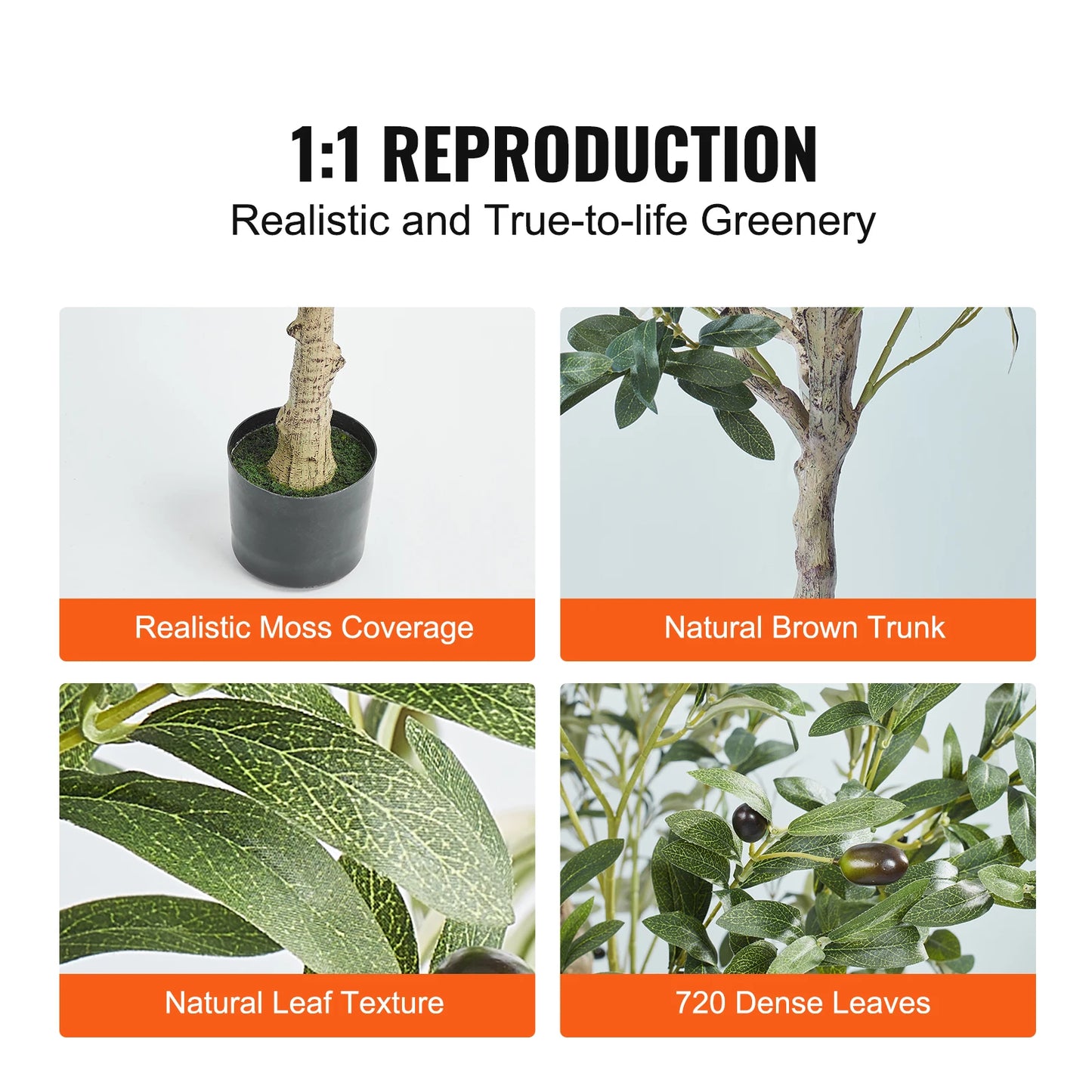 SucceBuy Artificial Olive Tree Tall Faux Plant Anti Tip Tilt Protection
