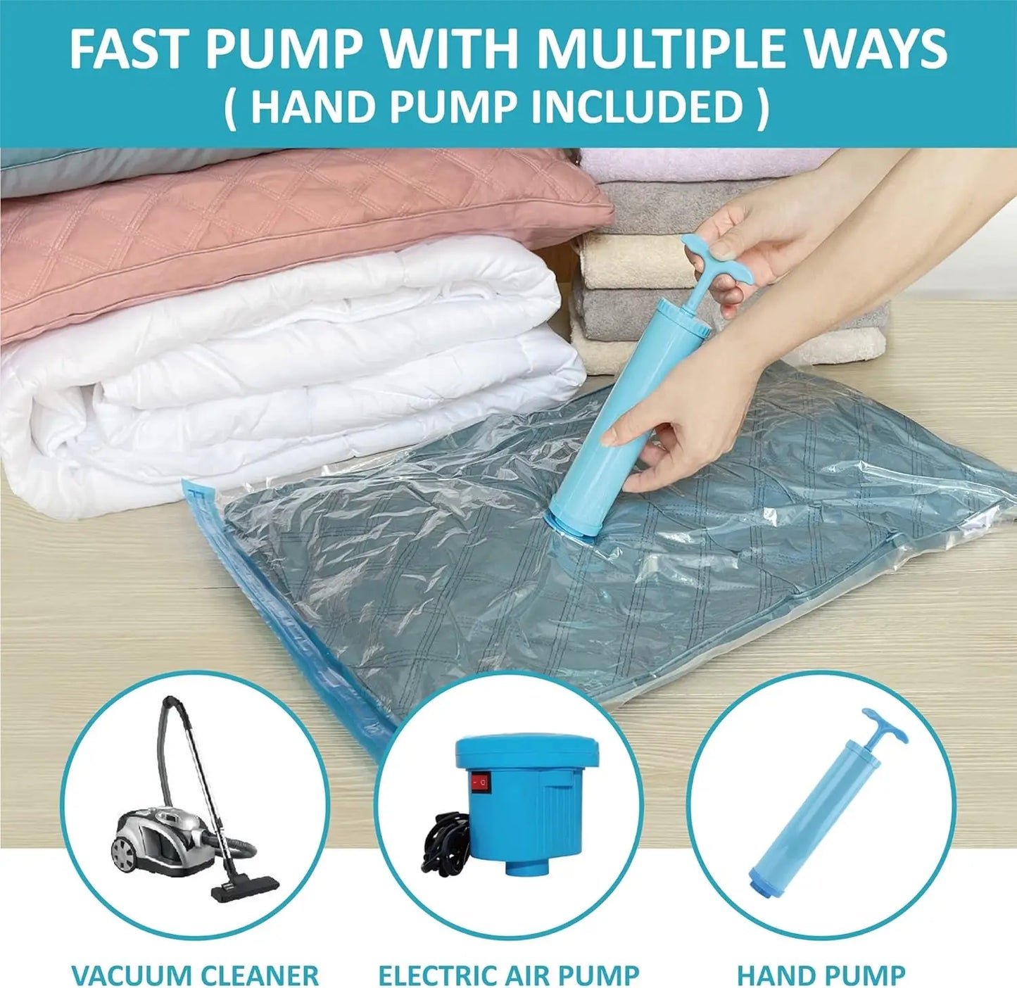 Jumbo Vacuum Storage Bags Space Saver For Clothes Bedding Travel