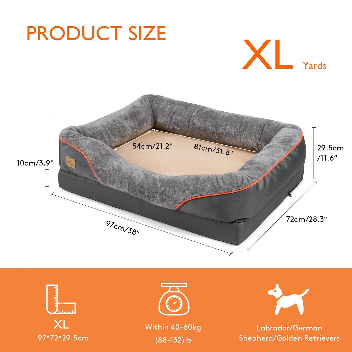 BINGOPAWCN Anti Allergy Dog Bed With Washable Removable Cover
