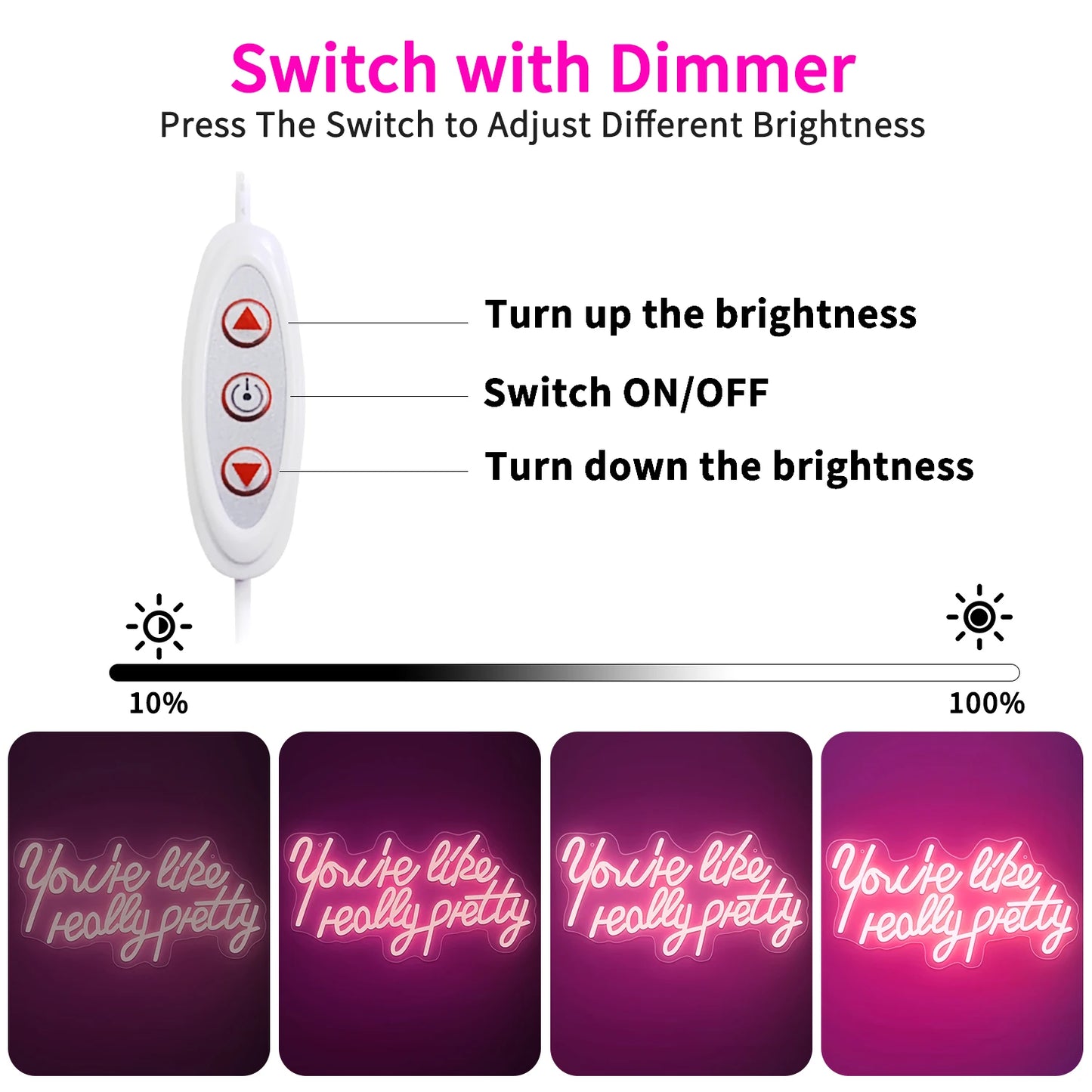 NONECN USB Powered LED Neon Light With Adjustable Brightness