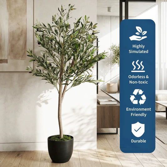 HiMISS Artificial Olive Tree With Planter For Home Office Decor
