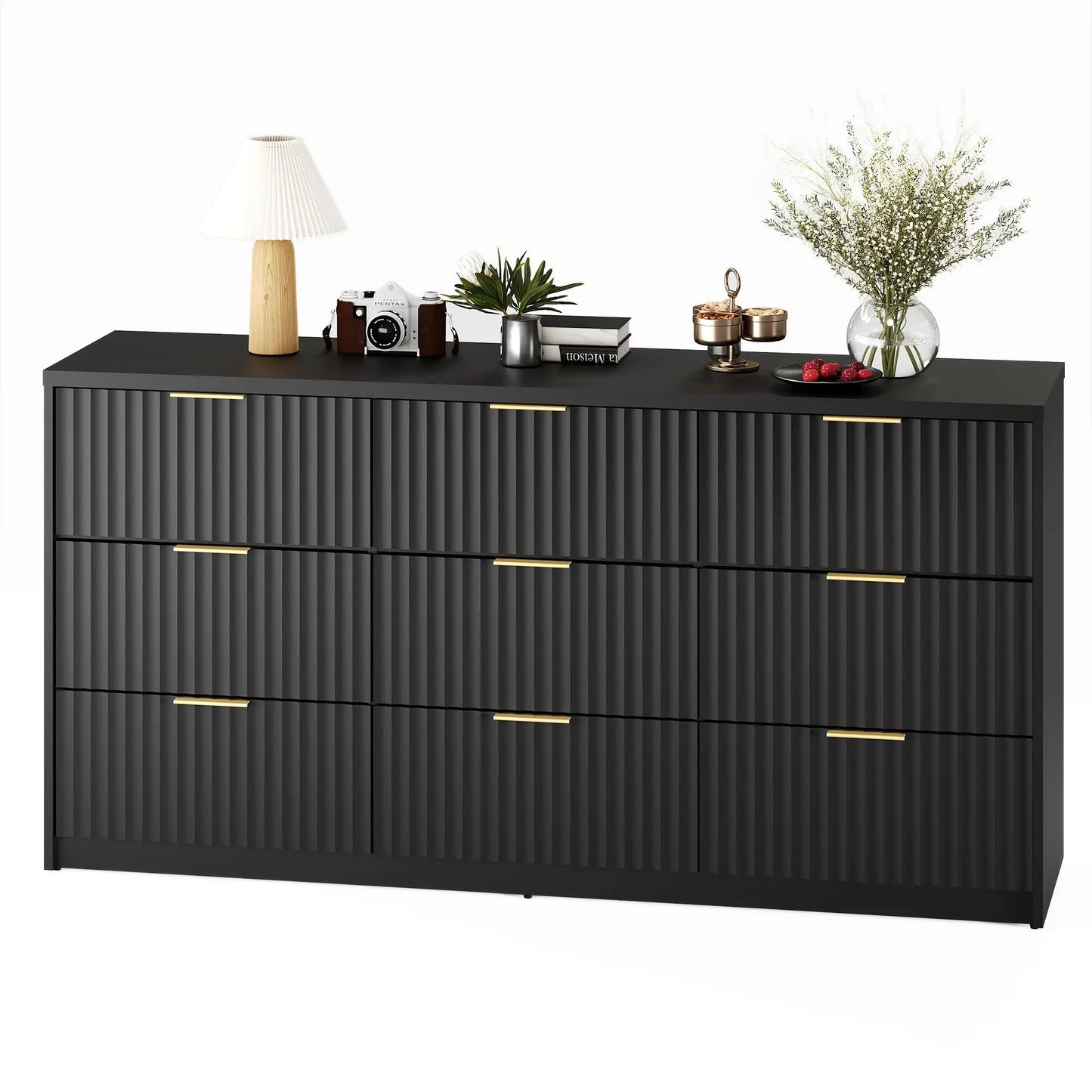 HiMISS 9 Drawer Dresser Chest of Drawers Modern Bedroom Storage