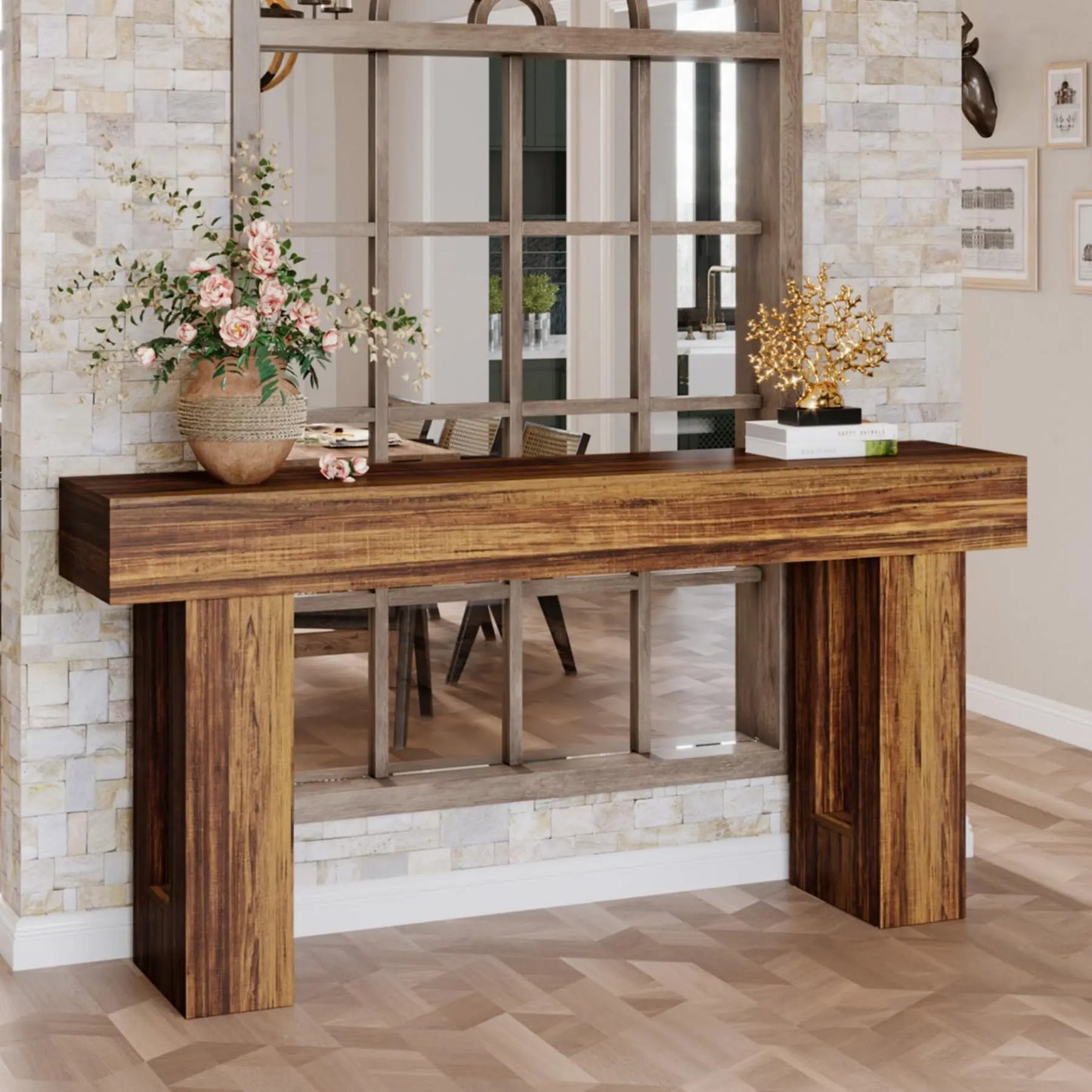 Tribesigns Farmhouse Console Table Wooden Sofa Table