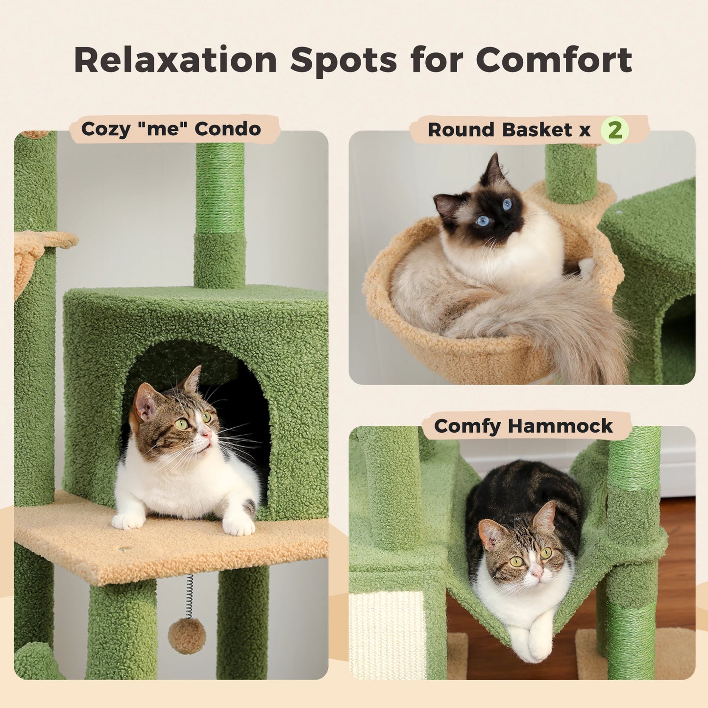 PAWZ Road Cactus Cat Tree Floor To Ceiling Tower Premium