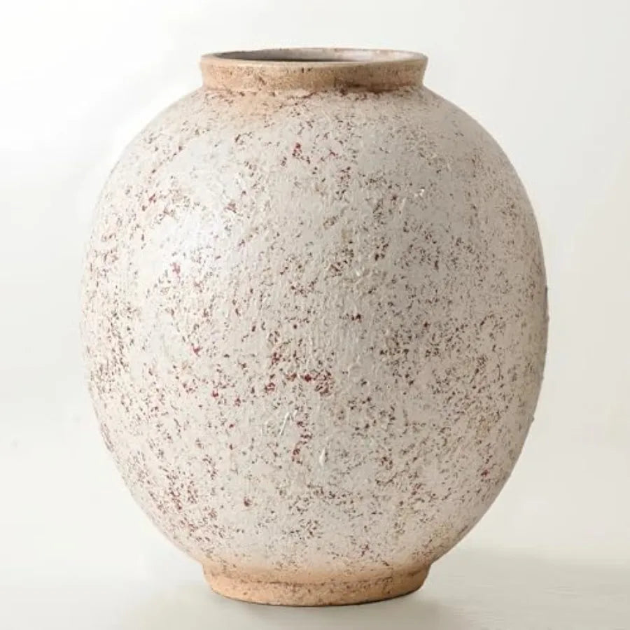 Retro Round Ceramic Vase Speckled Centerpiece Home Decor