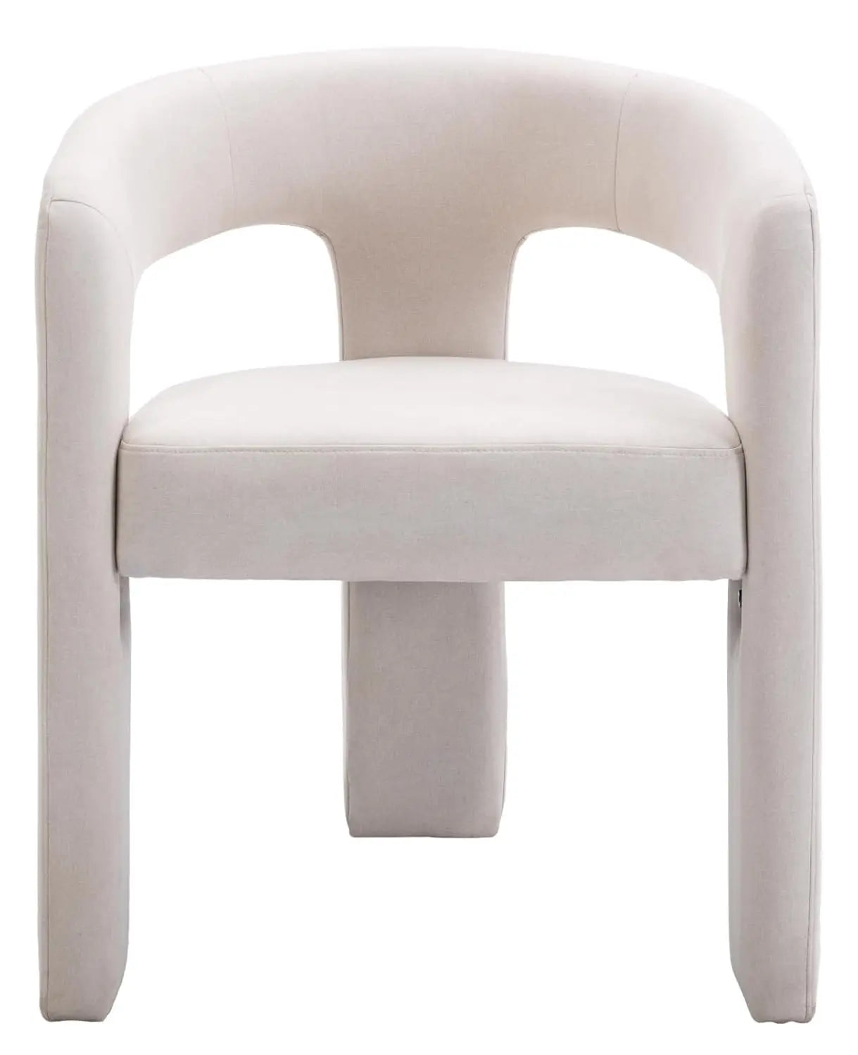 Barrel Dining Chair Upholstered Faux Leather Armchair For Living Room