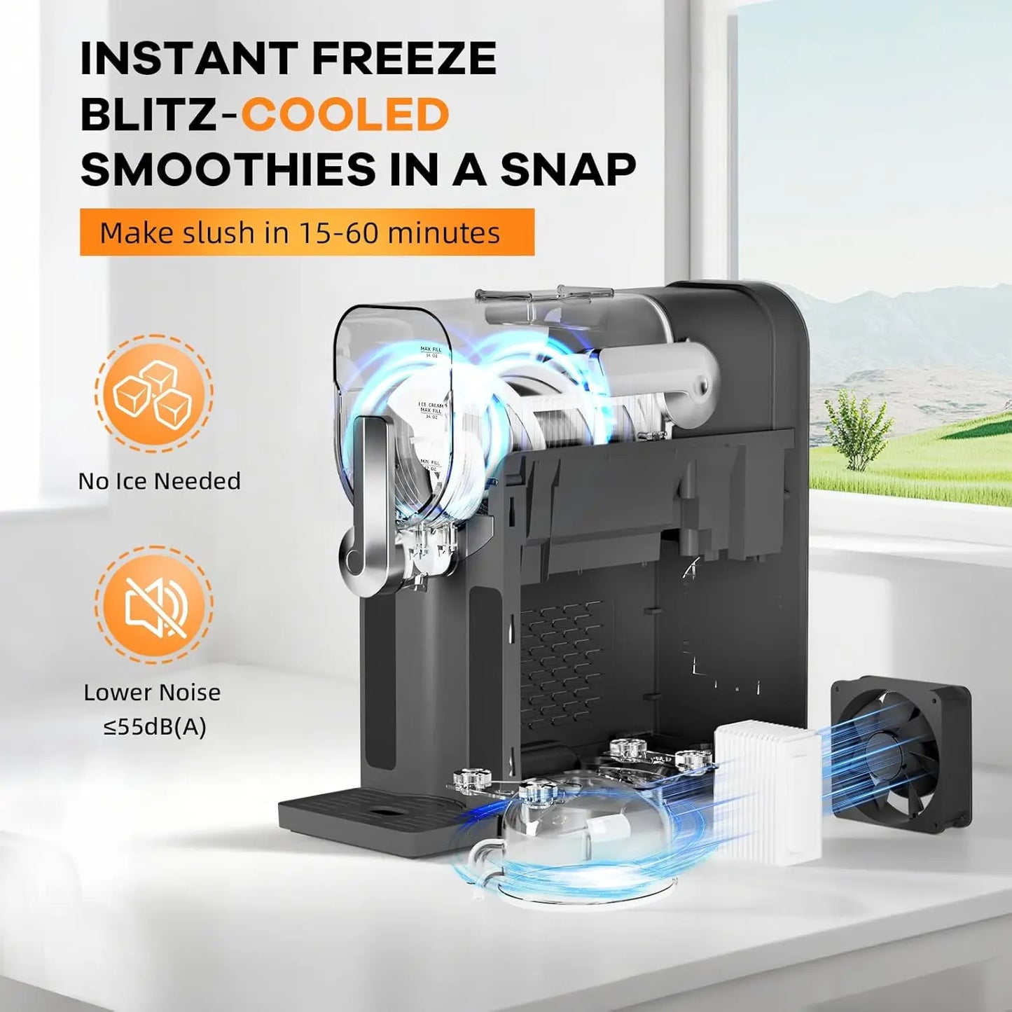 Acekool Slushie Machine For Home No Ice Needed With Display