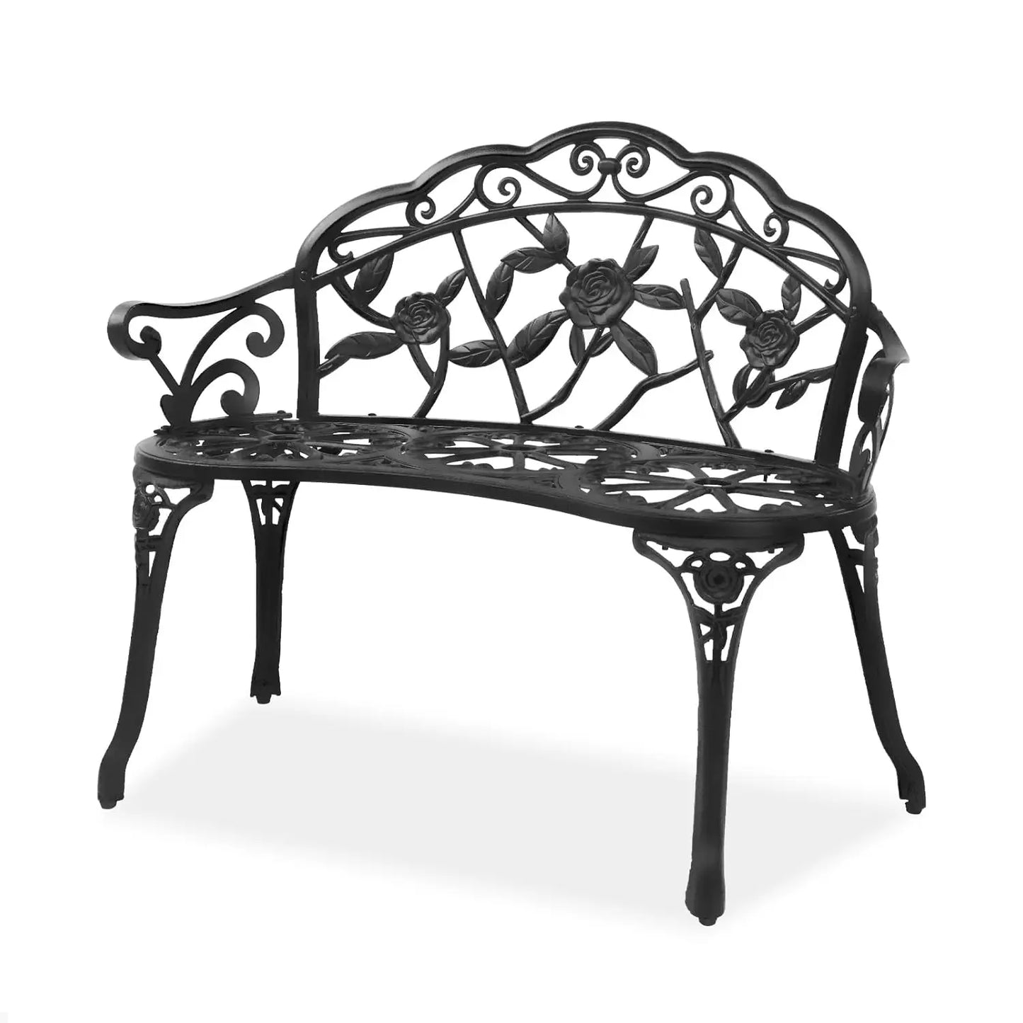 Antique Style Cast Iron Rose Bench For Outdoor Patio