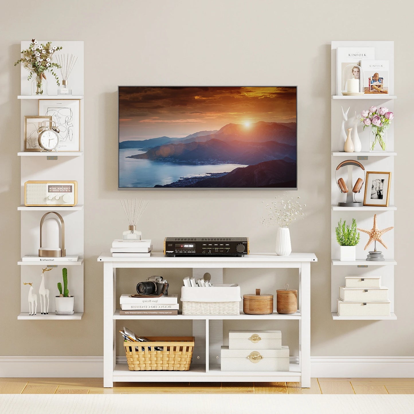 HOMASIS 5 Tier Wall Shelf Floating Organizer Wall Mounted