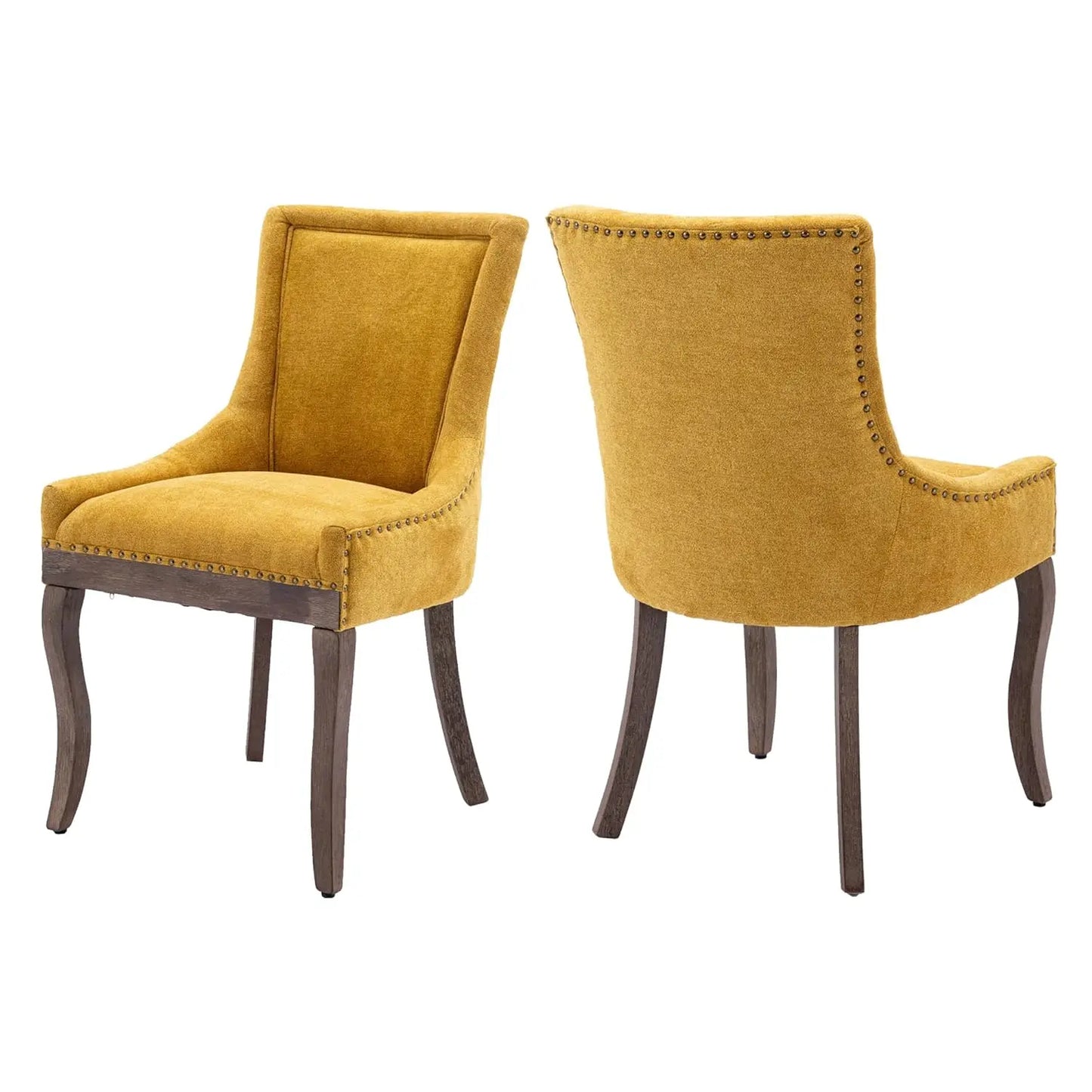 Upholstered Dining Chairs Set Of 2 Nailhead Trim Padded