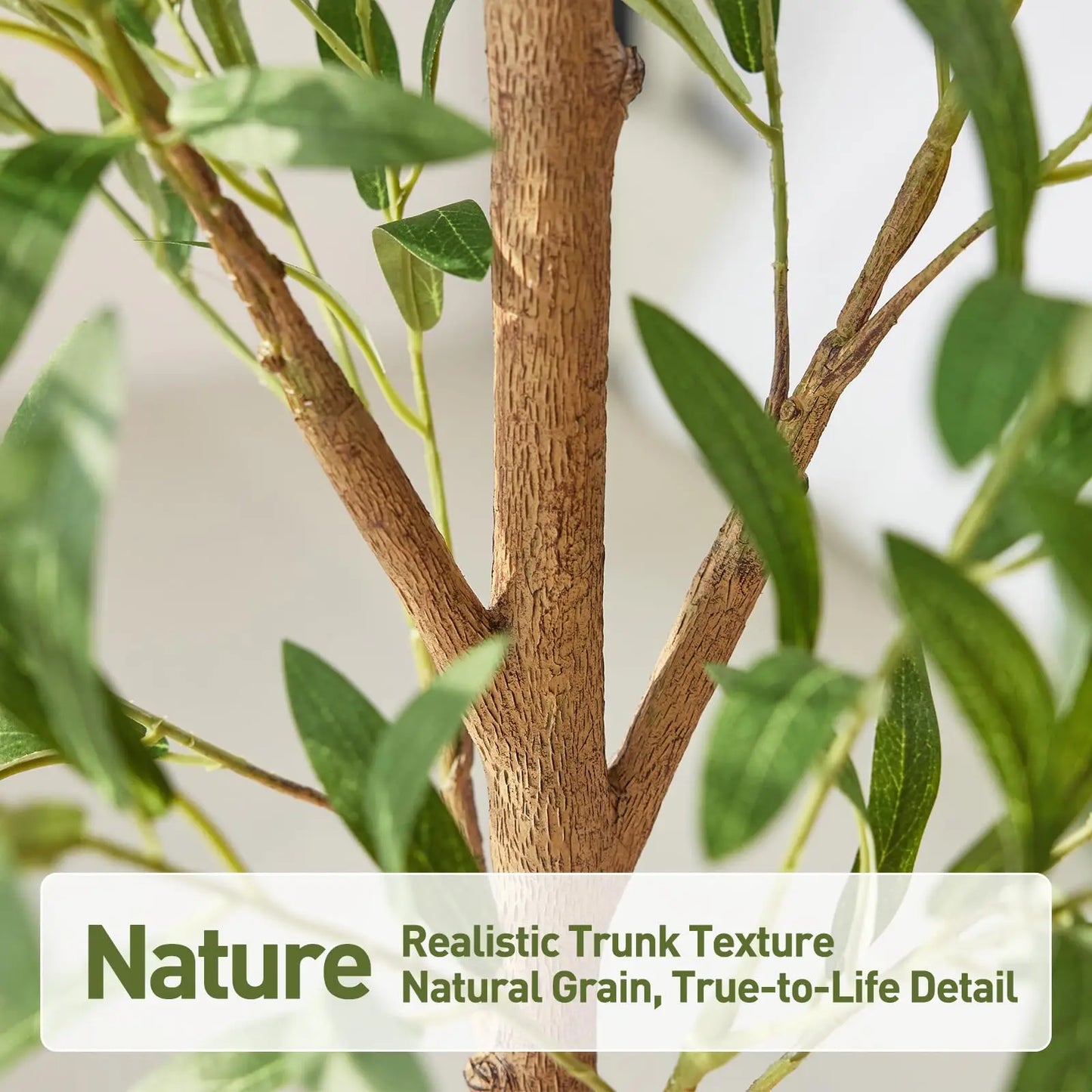 Indoor Artificial Olive Tree With Real Wood Trunk For Home Decor