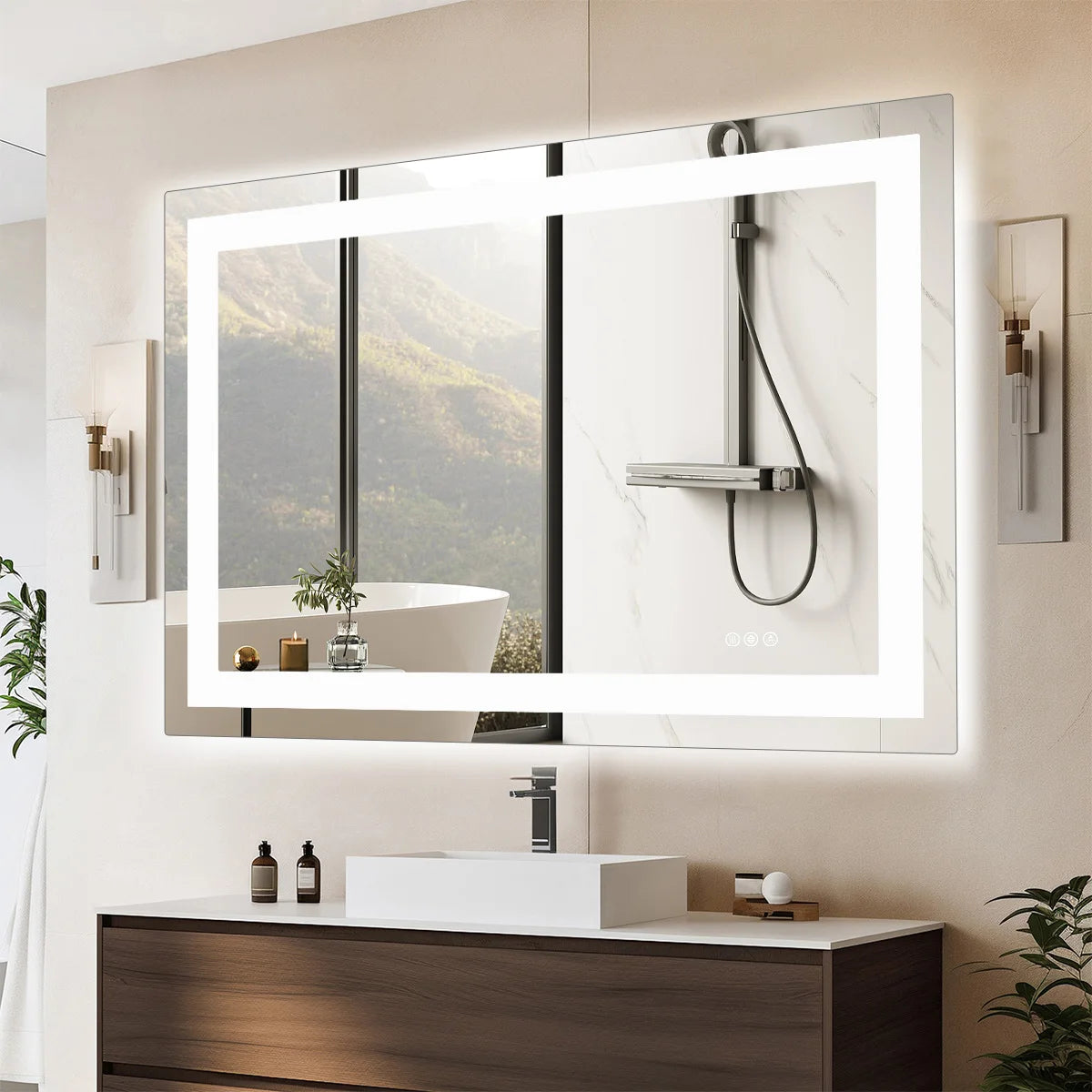 JHK LED Bathroom Vanity Mirror With Memory Function Front Light