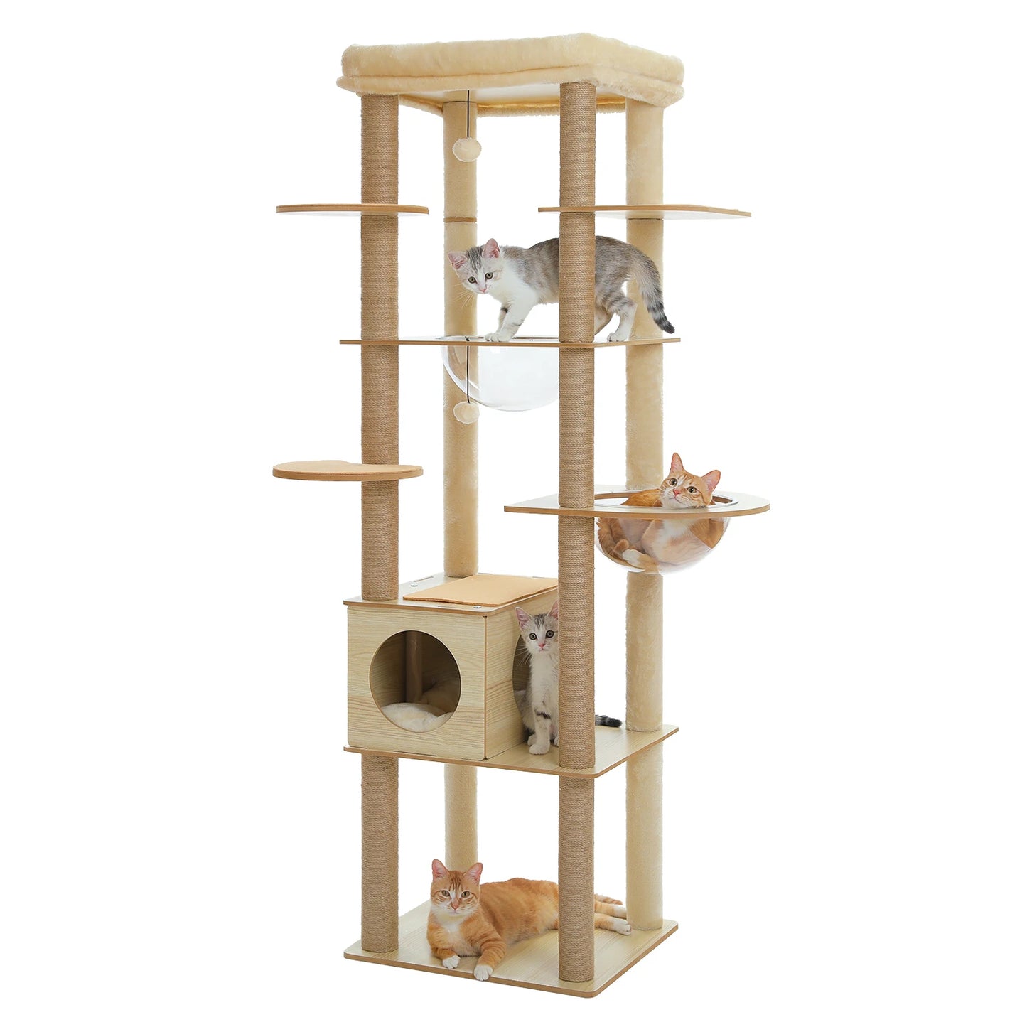 PAWZ Road Multi Level Cat Tree Indoor Wood Cat Tower