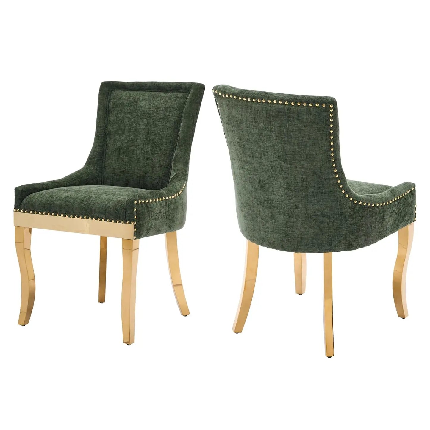Upholstered Dining Chairs Set Of 2 Nailhead Trim Padded