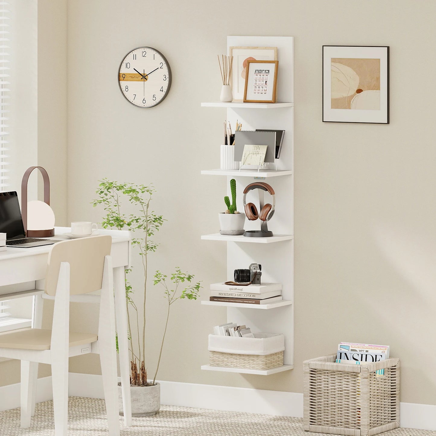 HOMASIS 5 Tier Wall Shelf Floating Organizer Wall Mounted