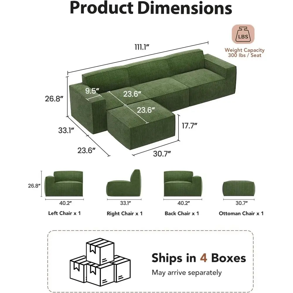 Lshape Sectional Couch With Chaise And Ottoman Ready To Use