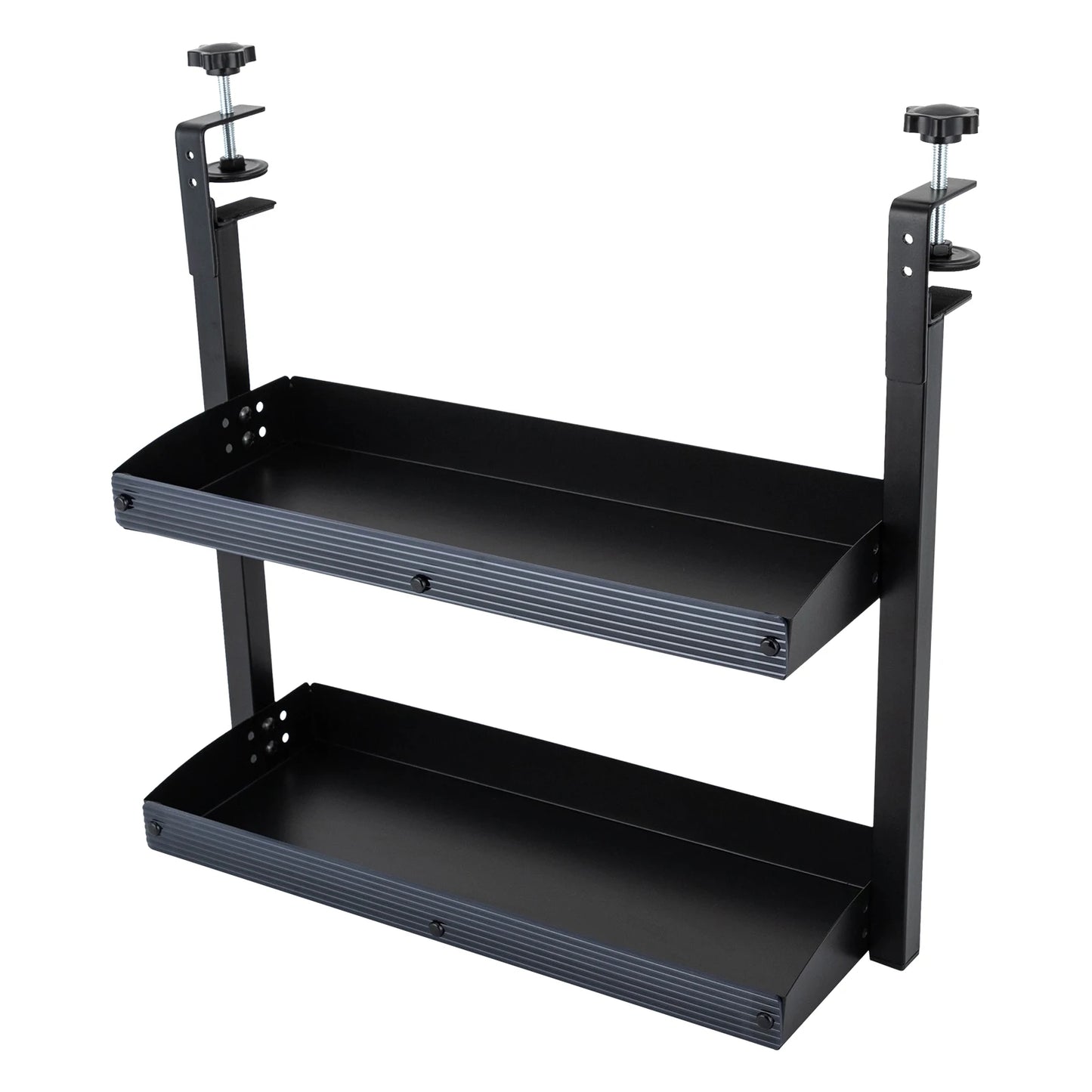 Clamp-On Desk Shelf 2-Tier Above Or Under Table Corner Organizer